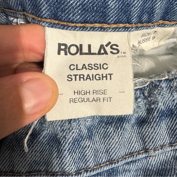 ROLLA'S Classic Blue high rise straight Denim Jeans size 27 - Picture 7 of 9